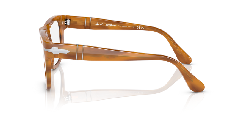 Persol PO3306S in Striped Brown / Transitions Signature Gen8 - Grey (960/GH) - Alternate View