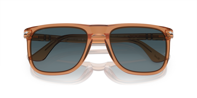 Persol PO3336S in Transparent Brown / Light Blue Gradient Dark Blue Polar (1213S3) - Side View