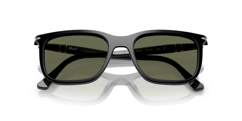 Persol RENZO in Black / Polarized Green (95/58) - Side View
