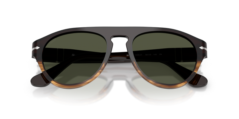 Persol PO3370S in Brown Striped Amber - Side View