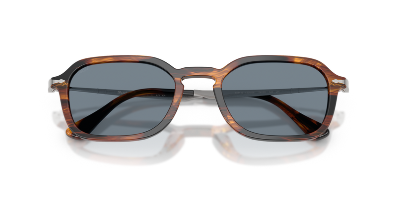 Persol PO3381S in Striped Black & Brown / Light Blue (123556) - Side View