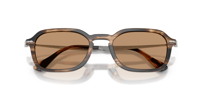 Persol PO3381S in Striped Black & Greish Brown / Brown (123653) - Alternate View