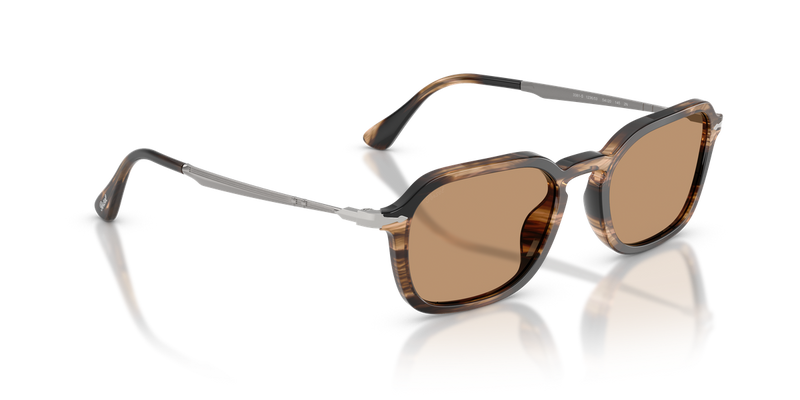 Persol PO3381S in Striped Black & Greish Brown / Brown (123653) - Alternate View