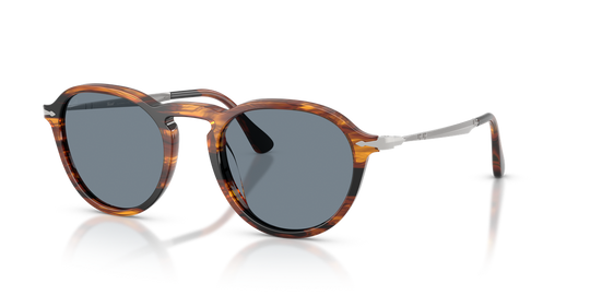 Persol PO3383S - Striped Black & Brown / Light Blue (123556)