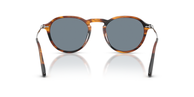 Persol PO3383S in Striped Black & Brown / Light Blue (123556) - Temple Detail