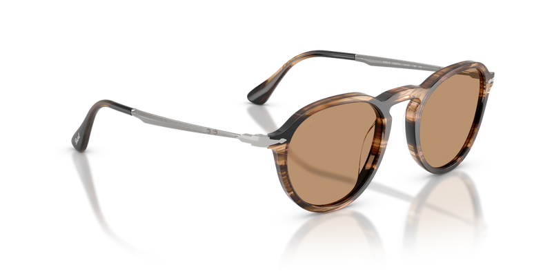 Persol PO3383S in Striped Black & Greish Brown / Brown (123653) - Alternate View