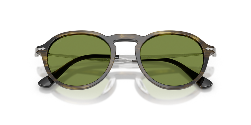 Persol PO3383S in Striped Black & Olive Green / Green (12374E) - Alternate View