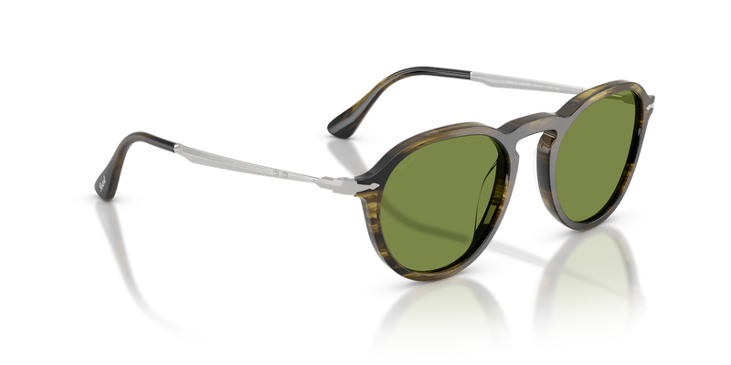 Persol PO3383S in Striped Black & Olive Green / Green (12374E) - Alternate View