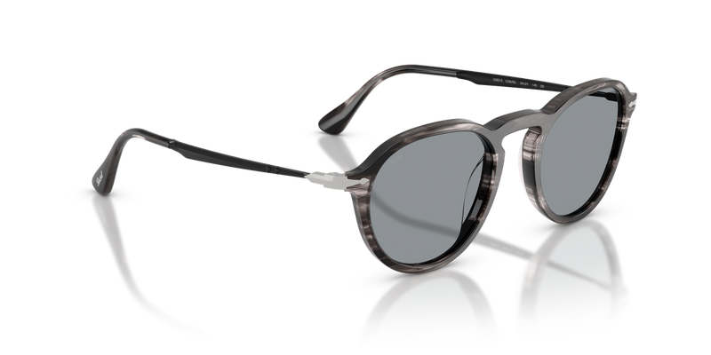 Persol PO3383S in Striped Black & Grey / Blue (1238R5) - Alternate View
