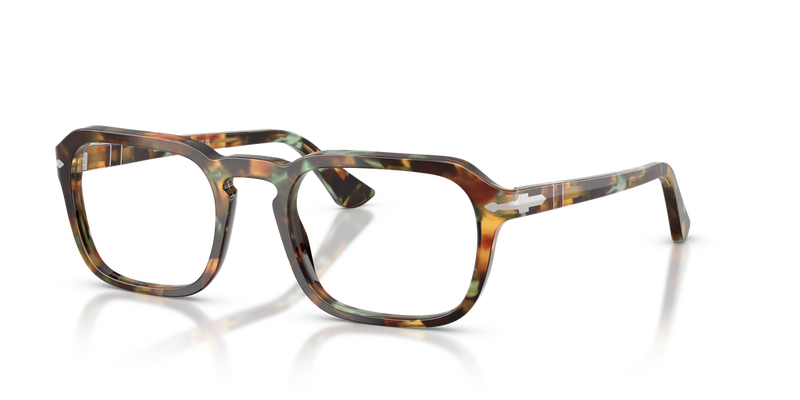 Persol PO3390V in Tortoise Brown & Pearl Green / Clear (1230) - Front View