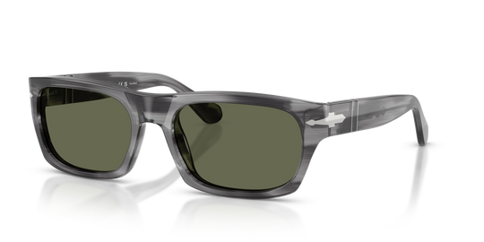 Persol PO3398S - Striped Grey / Green Polarized (119258)
