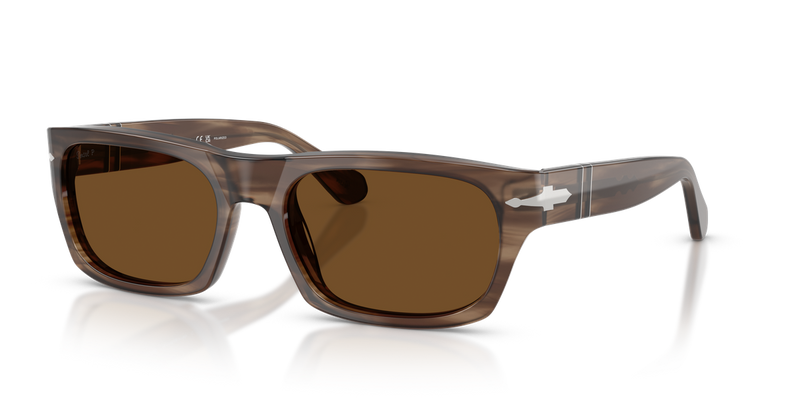 Persol PO3398S in Striped Brown / Brown Polarized (120857) - Alternate View