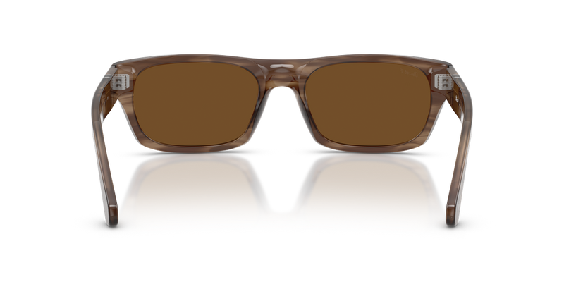 Persol PO3398S in Striped Brown / Brown Polarized (120857) - Alternate View