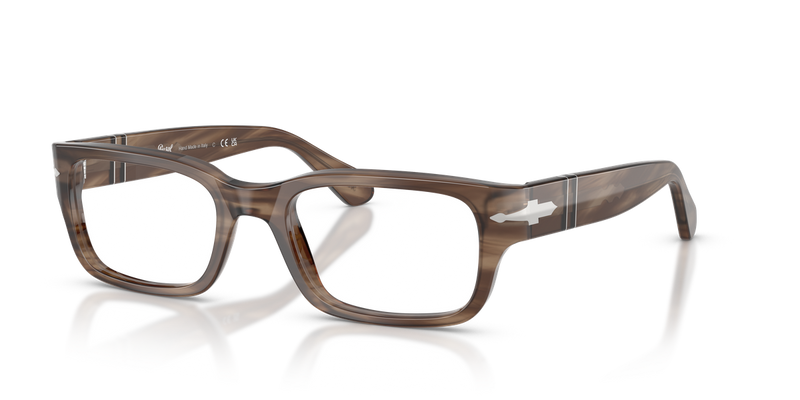 Persol PO3399V in Striped Brown / Clear (1208) - Alternate View