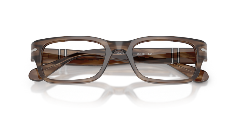 Persol PO3399V in Striped Brown / Clear (1208) - Alternate View