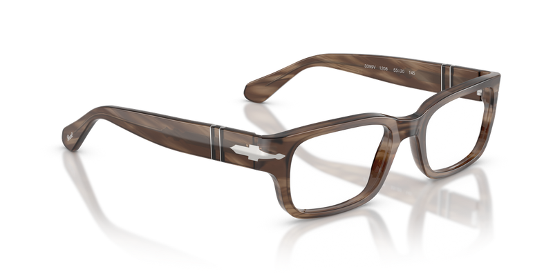 Persol PO3399V in Striped Brown / Clear (1208) - Alternate View