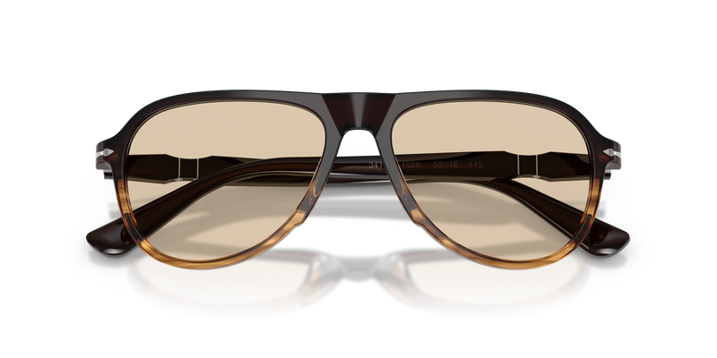 Persol PO3411V in Brown Striped Amber - Side View