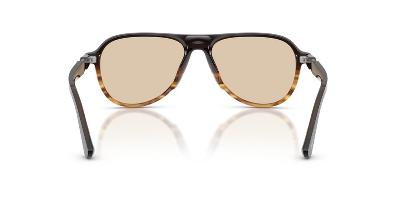 Persol PO3411V in Brown Striped Amber - Temple Detail