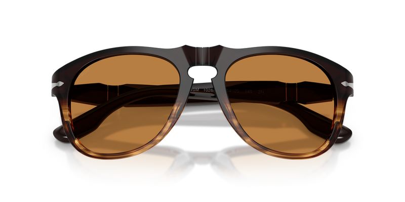 Persol PO8649SM in Brown Striped Amber - Side View