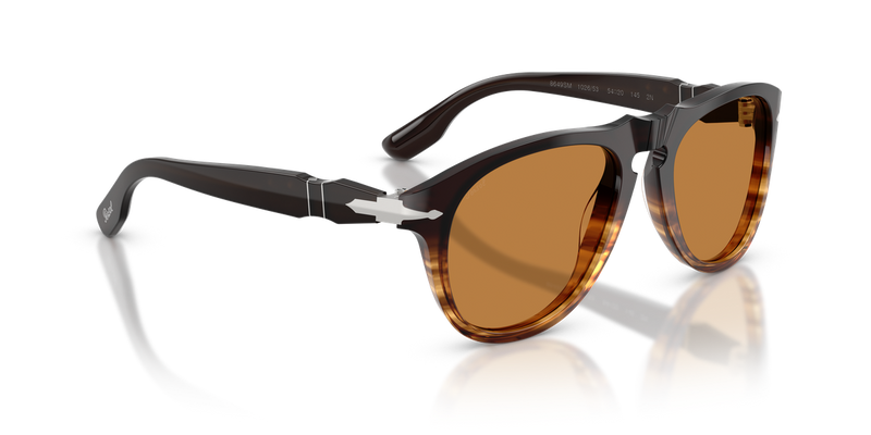 Persol PO8649SM in Brown Striped Amber - Alternate View