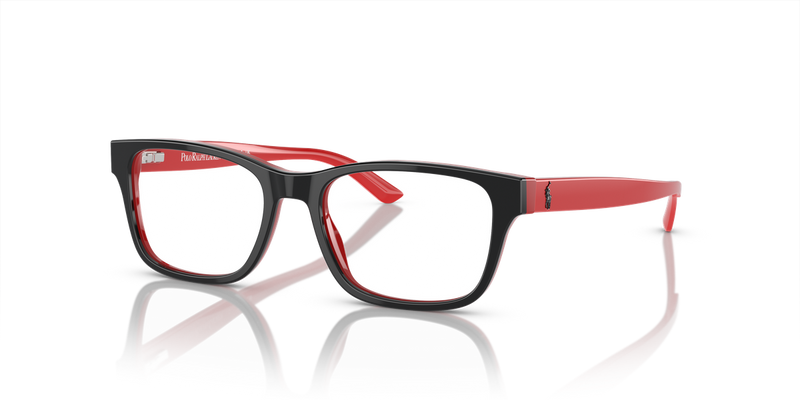 Polo Prep 0PP8534 in Shiny Black On Red - Front View
