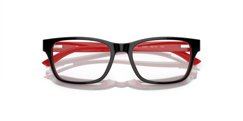 Polo Prep 0PP8534 in Shiny Black On Red - Side View