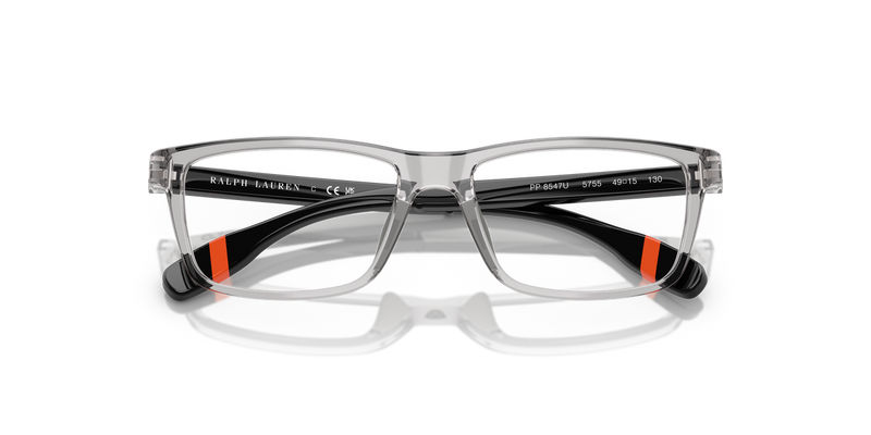 Polo Prep 0PP8547U in Shiny Transparent Light Grey - Side View