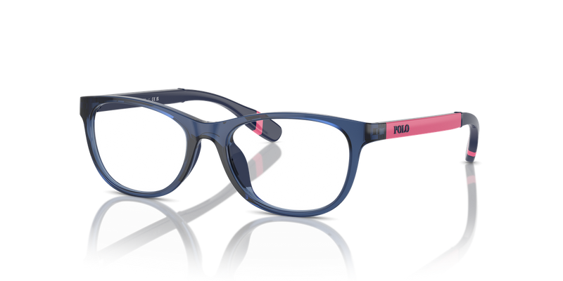 Polo Prep 0PP8548U in Shiny Transparent Dark Blue - Front View