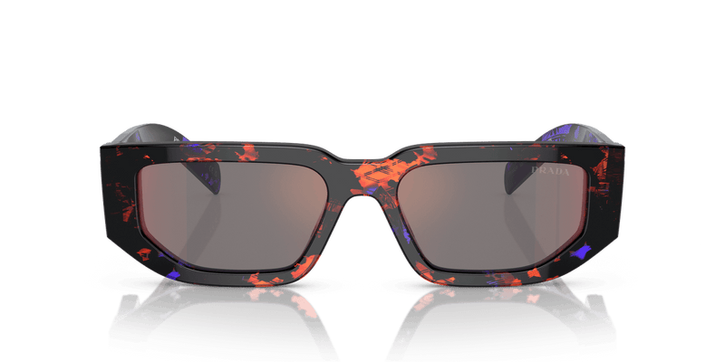 Prada PR 09ZSF in Abstract Orange / Dark Grey Mirror Blue/Red (06V40E) - Alternate View