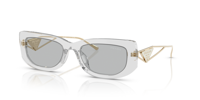 Prada PR 14YS in Transparent Grey / Light Grey (12R50K) - Front View