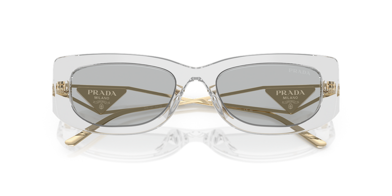 Prada PR 14YS in Transparent Grey / Light Grey (12R50K) - Side View