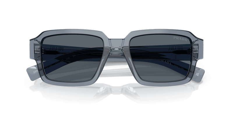 Prada PR 02ZS in Transparent Ocean / Dark Blue (17T07T) - Side View