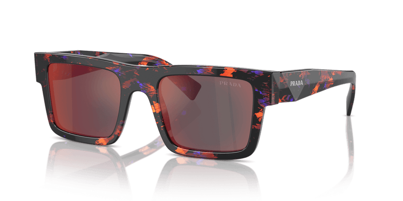 Prada PR 19WS in Abstract Orange / Dark Grey Mirror Blue/Red (06V40E) - Front View