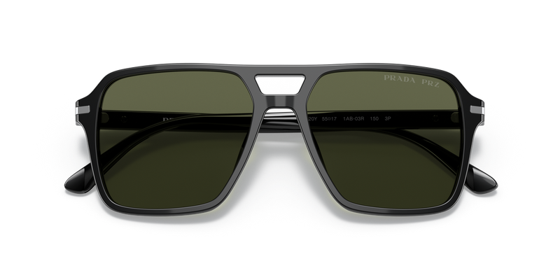 Prada PR 20YS in Black / Polarized Green (1AB03R) - Side View