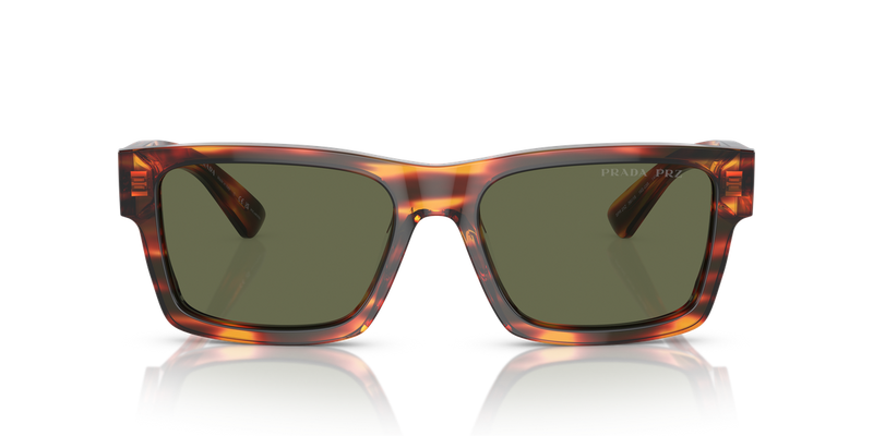 Prada PR 25ZS in Striped Briar Tortoise / Green Polarized (16S03R) - Alternate View