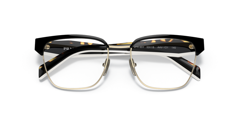 Prada PR 65YV in Black/Pale Gold / Demo Lens (AAV1O1) - Side View