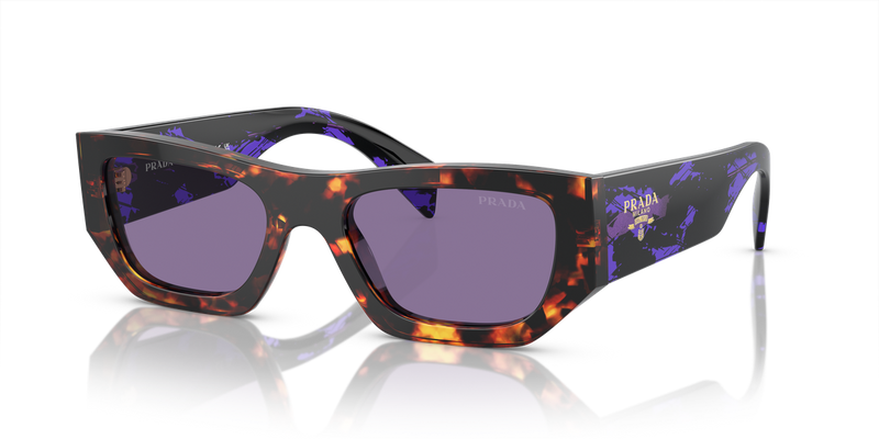 Prada PR A01S in Havana / Violet Mirror Internal Silver (14O50B) - Alternate View