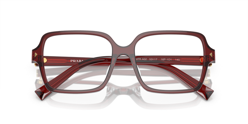 Prada PR A02V in Transparent Red / Demo Lens (16P1O1) - Alternate View