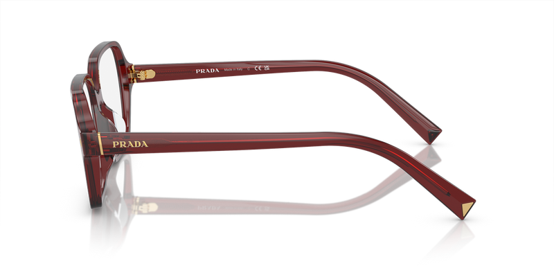 Prada PR A02V in Transparent Red / Demo Lens (16P1O1) - Alternate View