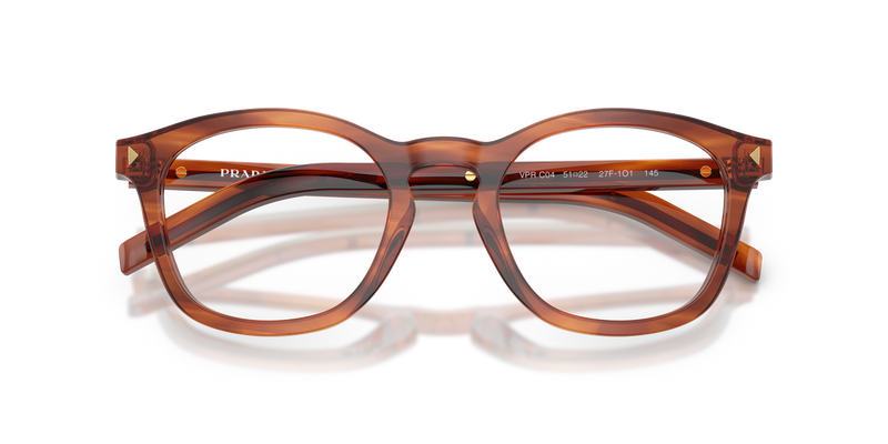 Prada PR C04V in Striped Cognac / Demo Lens (27F1O1) - Alternate View