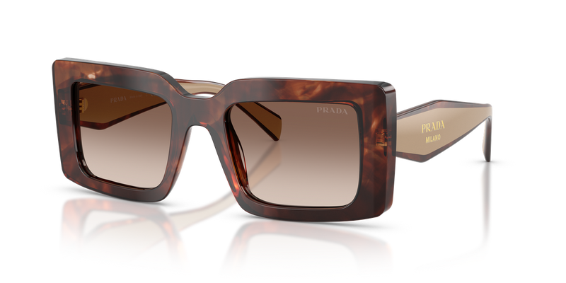 Prada PR D01S in Caramel Tortoise / Brown Gradient (00K10S) - Front View