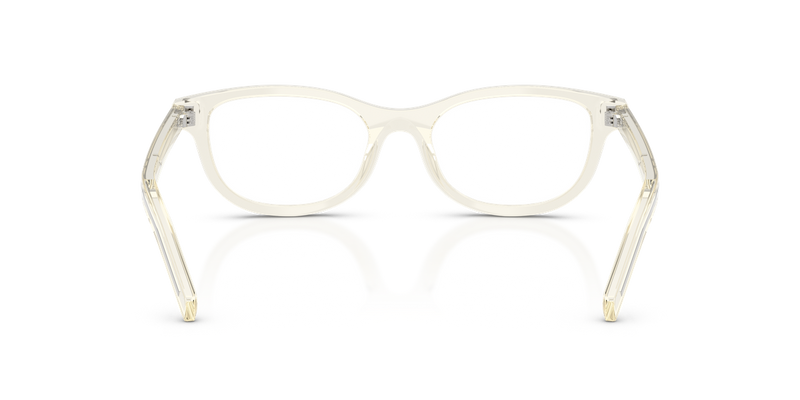 Prada PR D01VU in Transparent Champagne / Demo Lens (12X1O1) - Temple Detail