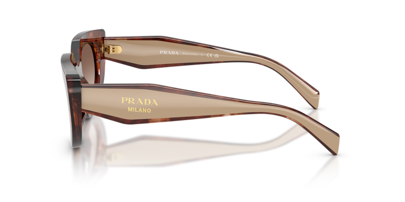Prada PR D02S in Caramel Tortoise / Brown Gradient (00K10S) - Back View