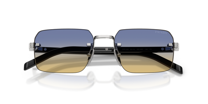 Prada PR D55S in Silver / Yellow/Dark Blue (1BC50E) - Side View