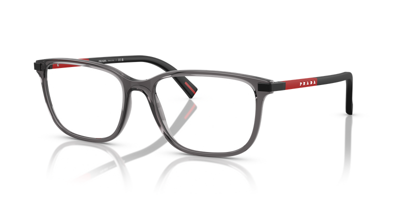 Prada Linea Rossa PS 02RV in Transparent Anthracite / Demo Lens (01D1O1) - Front View