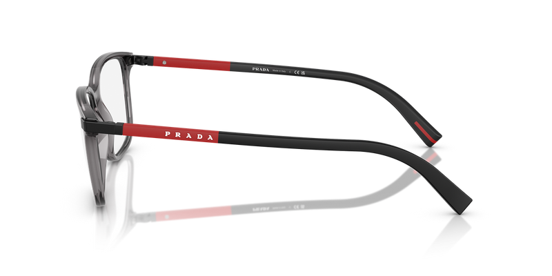 Prada Linea Rossa PS 02RV in Transparent Anthracite / Demo Lens (01D1O1) - Back View