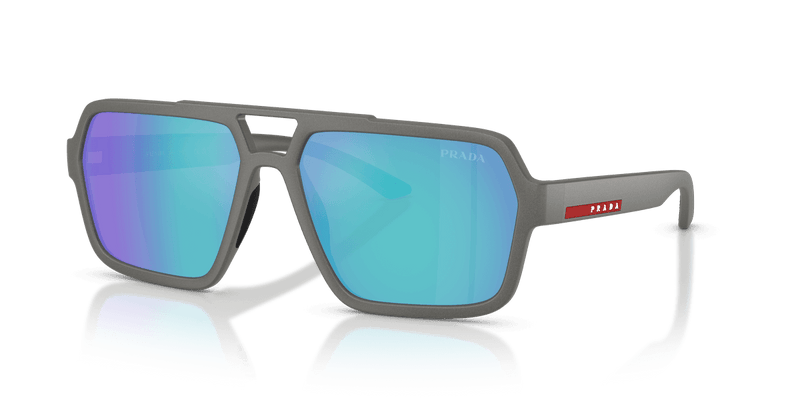 Prada Linea Rossa PS A06S in Grey Silver / Light Green Mirror Blue (16X08R) - Front View