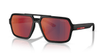 Black Rubber / Dark Grey Mirror Blue/Red (DG008F)