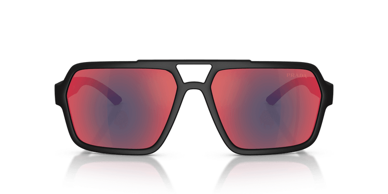 Prada Linea Rossa PS A06S in Black Rubber / Dark Grey Mirror Blue/Red (DG008F) - Alternate View