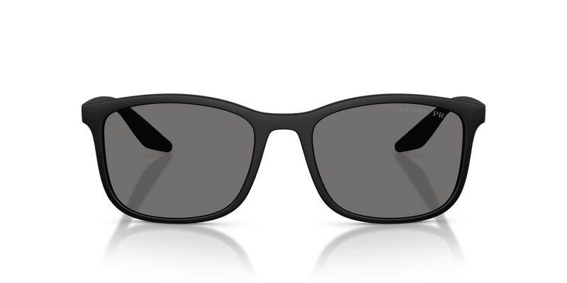 Prada Linea Rossa PS A08S in Rubbered Black / Dark Grey Polarized (DG002G) - Front View